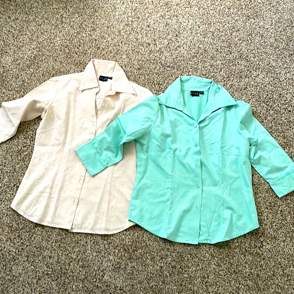 Bundle of 2 vintage cotton blend career wear shirts